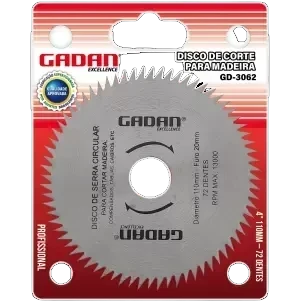 Disco de corte 4" 72 Dentes para madeira