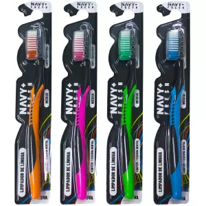 Escova de Dente Navy Fresh com 12 unidades