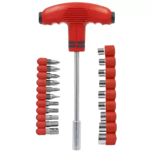 Chave T com Bits e Soquetes 21 Peças